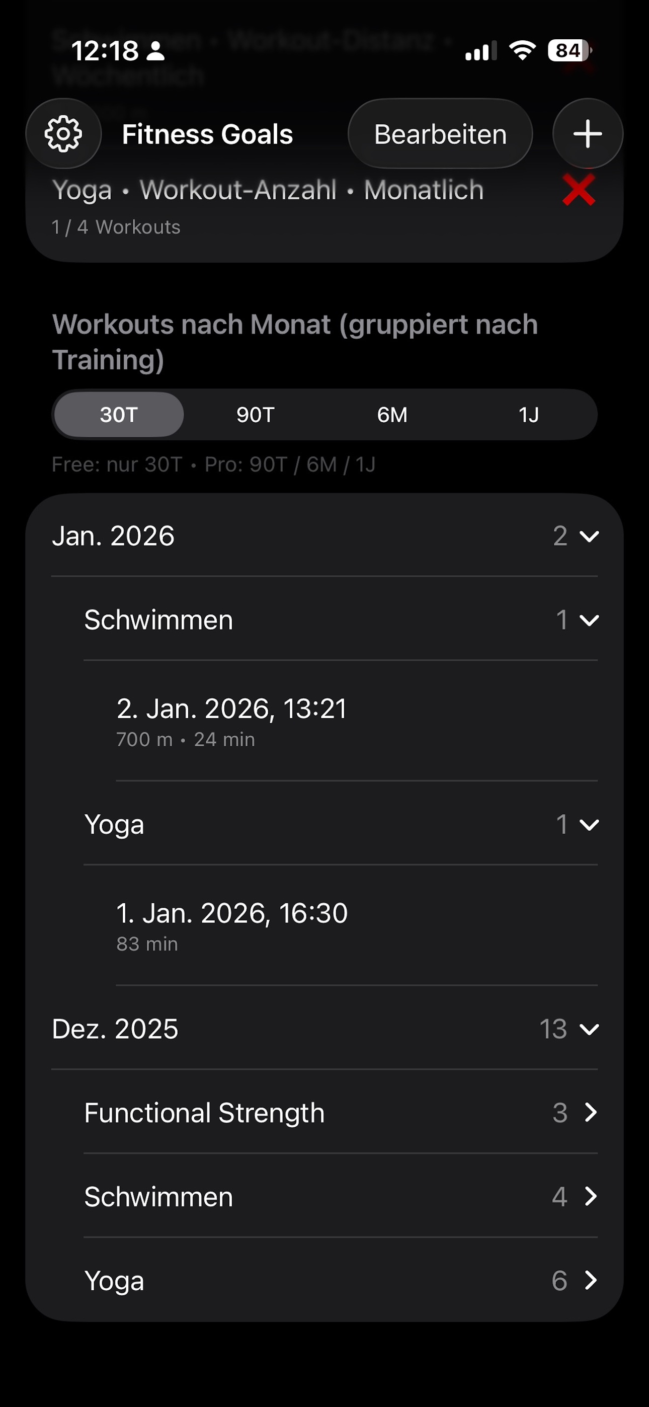 FitnessGoals App Screenshot