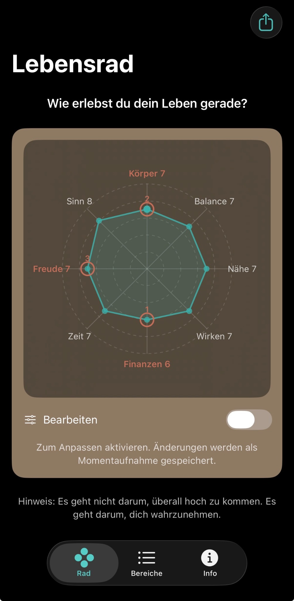 Life Wheel app screenshot