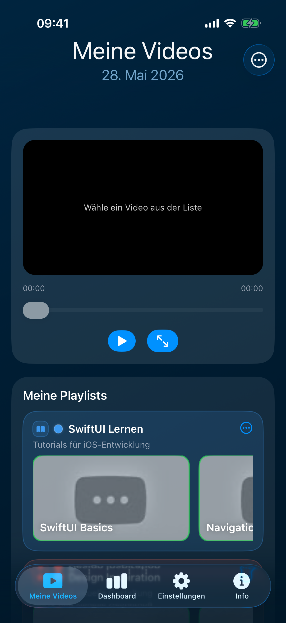 MyVideoSpace Startansicht